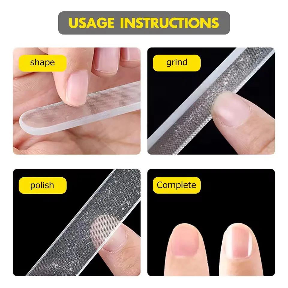 Glass Nail File and Nano Nail Buffer Crystal Shine Polisher