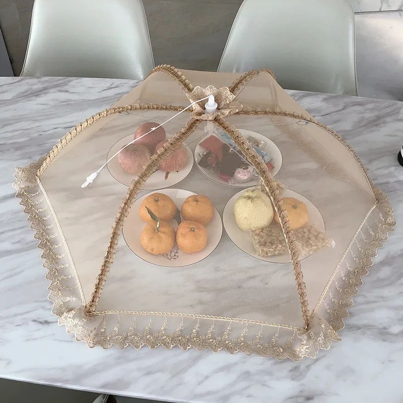 Umbrella-Style Food Cover – Lace Mesh Fly Protection Table Cover