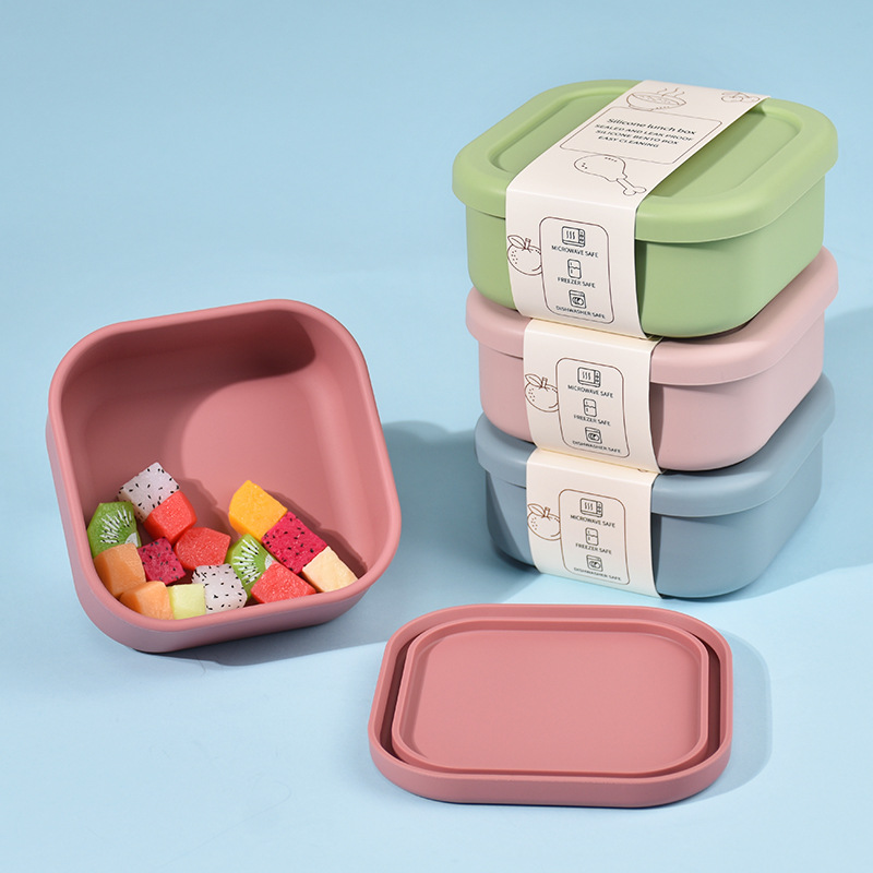 New Sealed Silicone Lunch Box for Outdoor, Microwave Oven Safe, Summer Food Storage, Portable Snack Box for Children