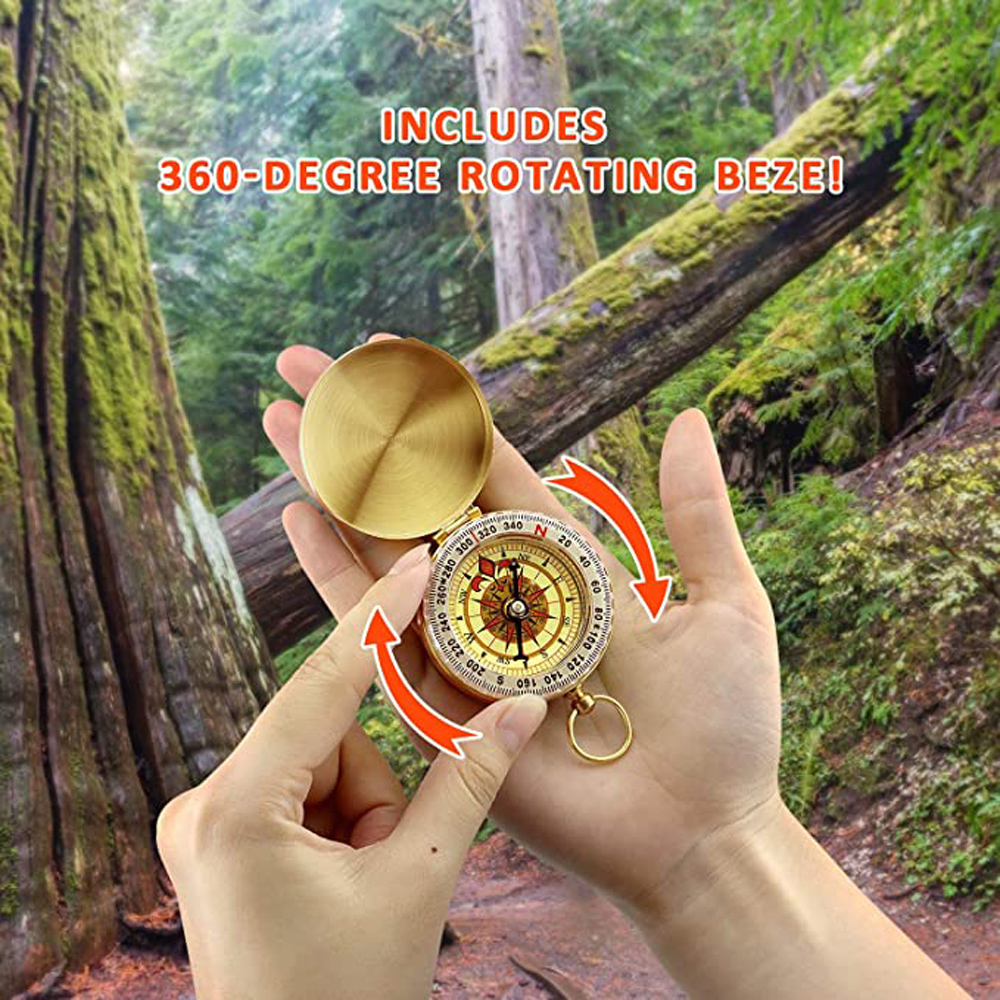 Camping Survival Compass  Metal Pocket Compass for Hiking, Camping, and Outdoor Navigation Tool