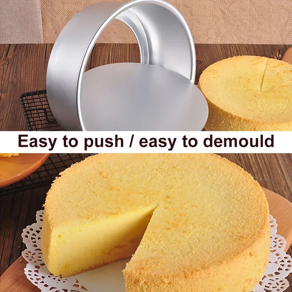 Premium Multi-Size Tiered Cake Pans Set with Removable Bottom Cake Pans – Aluminum Alloy Bakeware for Layered Cakes
