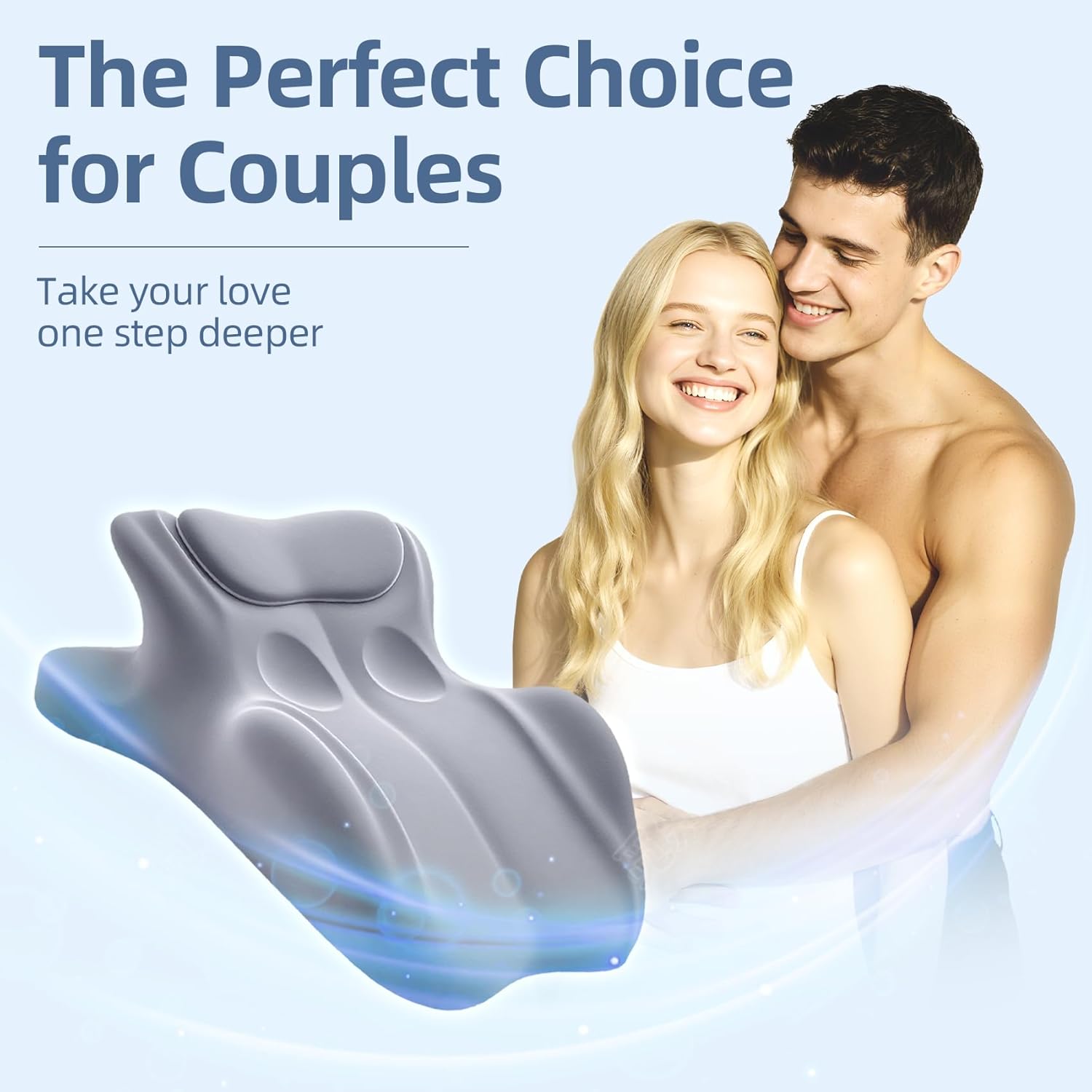 Memory Foam Wedge, Couple Pillow for Intimacy & Support, Lumbar Neck Support