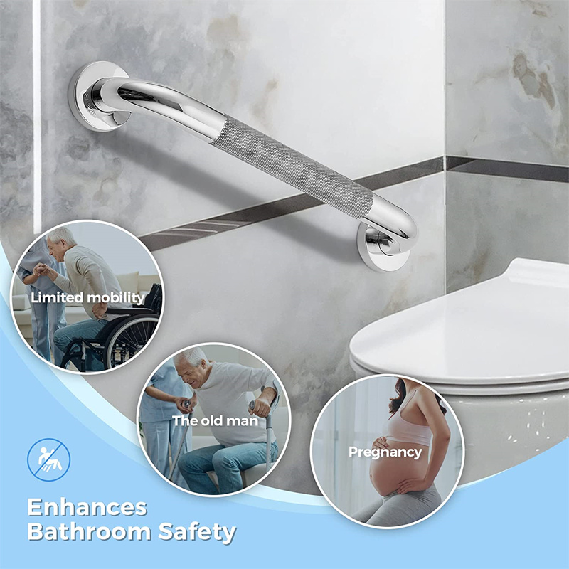 Stainless Steel Bathroom Handrail Grab Bar – Anti-Slip Shower Safety Support Handle