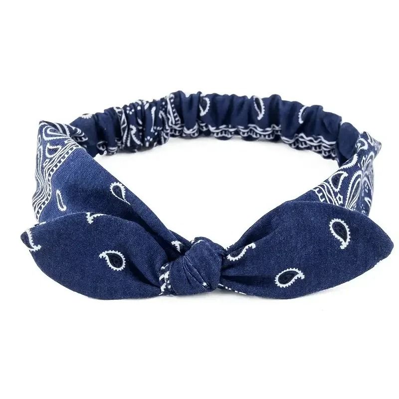 Printed Rabbit Ears Elastic Crossband Headband