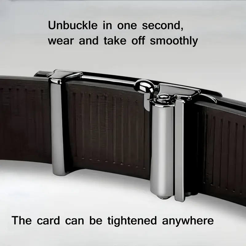 Mens PU Leather Automatic Buckle Belt for Work and Daily Wear