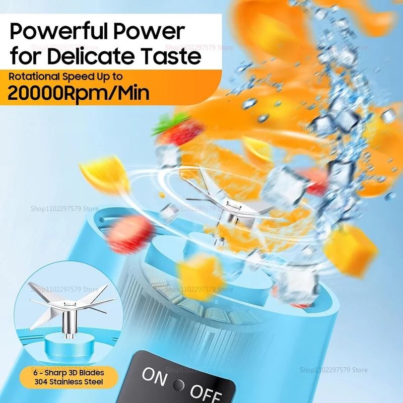 Portable Electric Juicer and Smoothie Blender 380ml USB Rechargeable