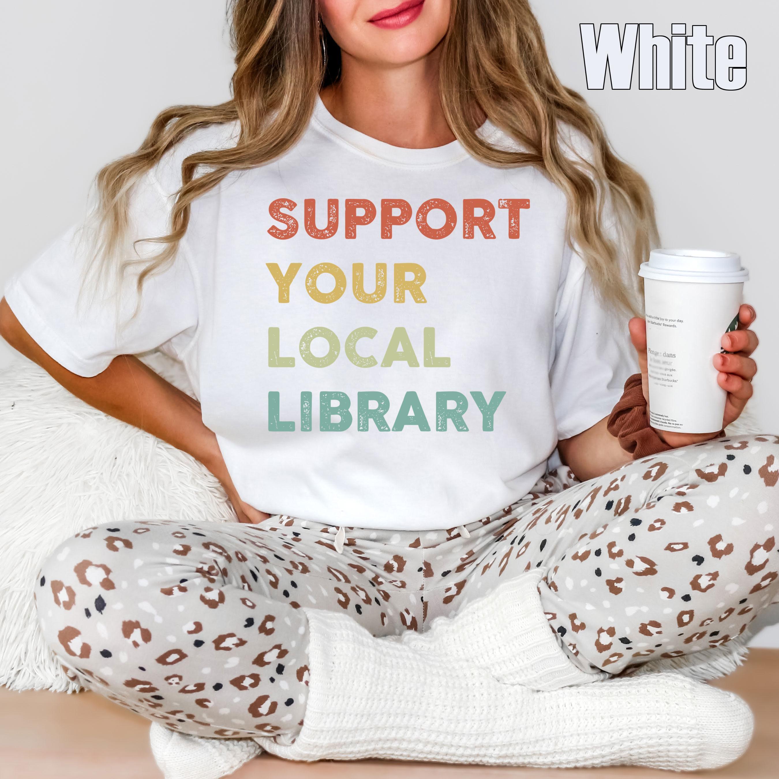 Comfort Colors Book Lover Tee | Support Your Local Library Shirt for Readers & Librarian Gift