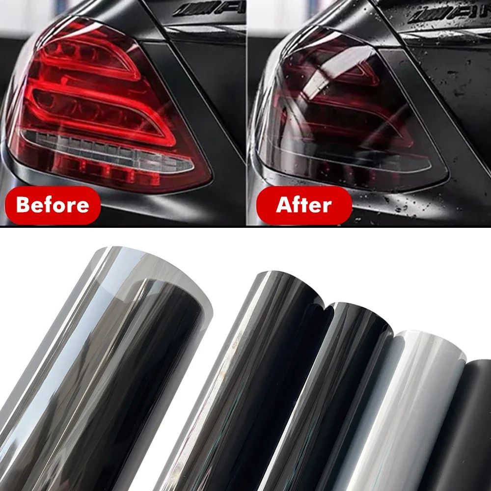 Gloss Transparent Light Black Smoke PVC Film Tint for Headlights & Taillights
