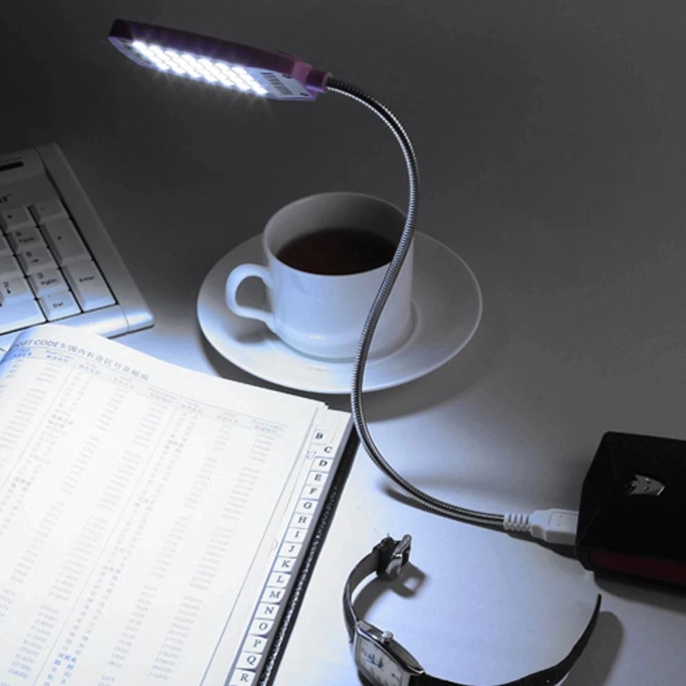 USB LED Book Light with Flexible Neck and Eye Protection