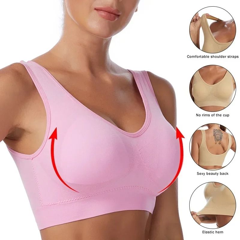 Womens Seamless Push Up Sports Bra with Padded Support for Gym Yoga and Fitness in Multiple Sizes