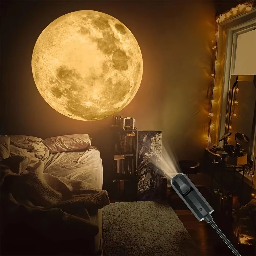 USB Ceiling Moon and Earth Projection Atmosphere Light for Room Decor