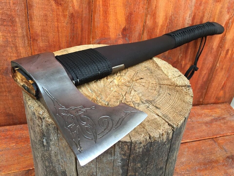 CUSTOM HAND MADE HIGH CARBON STEEL HUNTING VIKING TACTICAL TOMAHAWK HATCHETS AXE