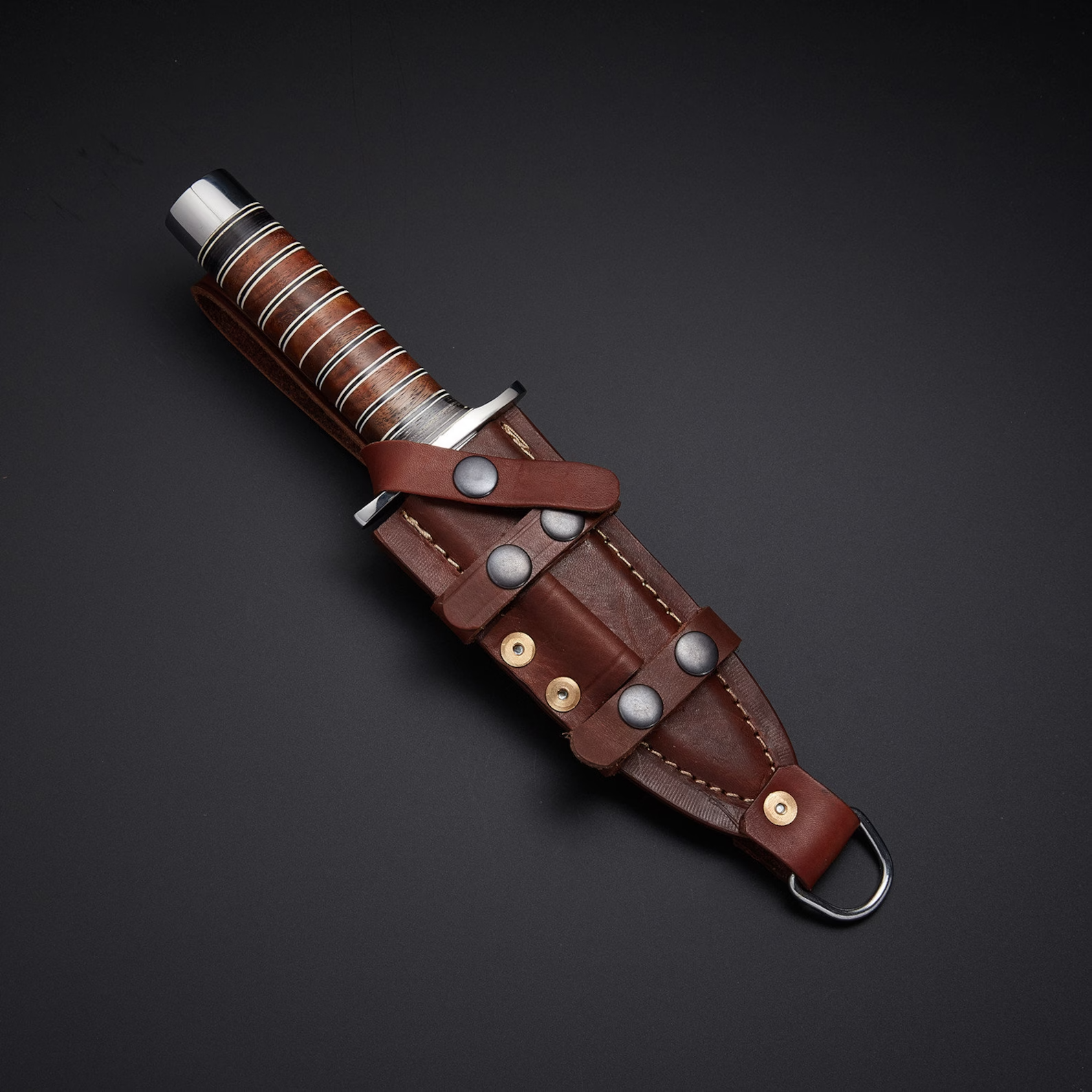Custom Handmade D2 Steel Real Medieval Hunting Bowie Dagger with Leather Sheath