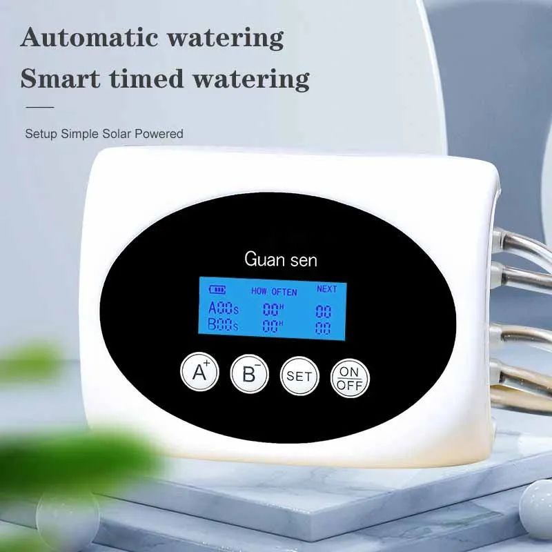 Solar Smart Drip Irrigation System with Dual Pump Automatic Watering Timer