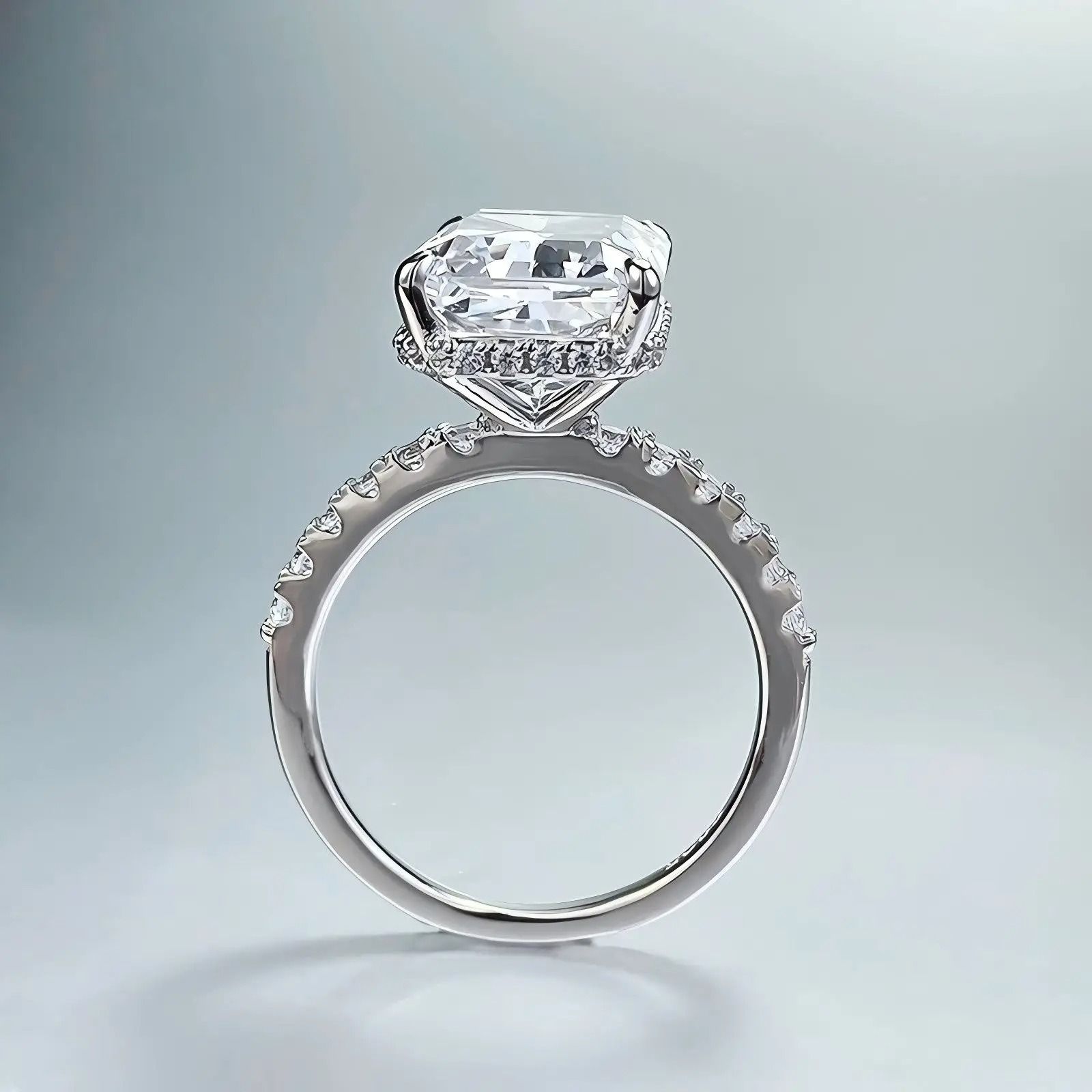 Customized Luxury Radiant Cut Moissanite Wedding Ensemble