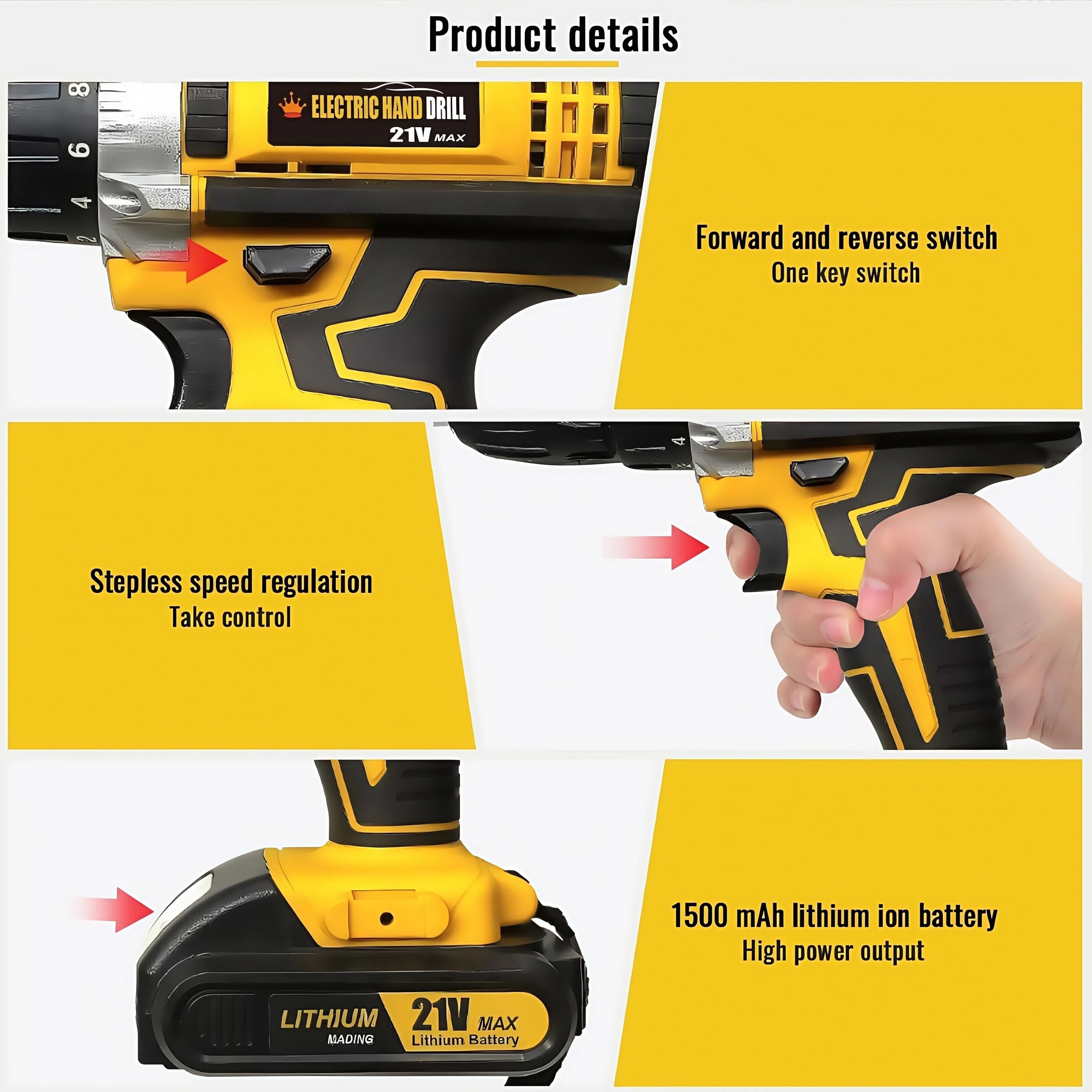 Lithium-Powered Electric Drill & Screwdriver Combo | Impact Driver Home DIY Kit | Executive Handheld Tool Suite