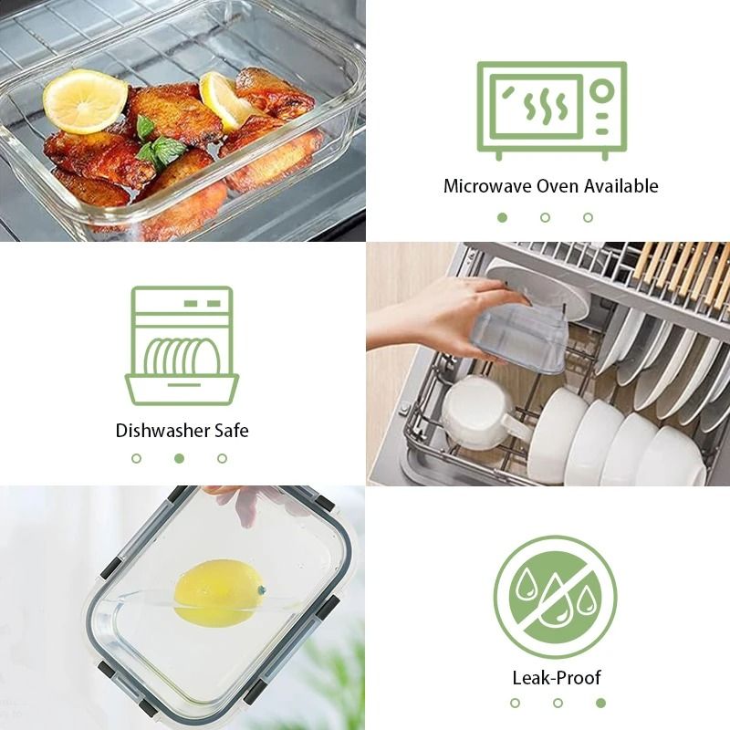 12-Piece Glass Lunch Box Set and Airtight Meal Prep Containers