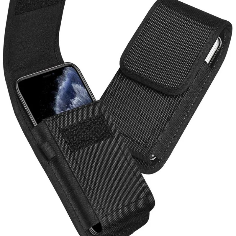 Tactical Phone Pouch Belt Holster Nylon Outdoor Waist Case with Card Holder