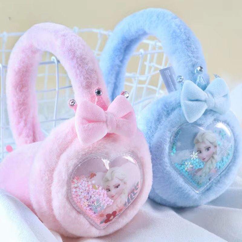 Hasbro Elsa Plush Earmuffs for Kids, Thick Warm Cartoon Ear Warmers