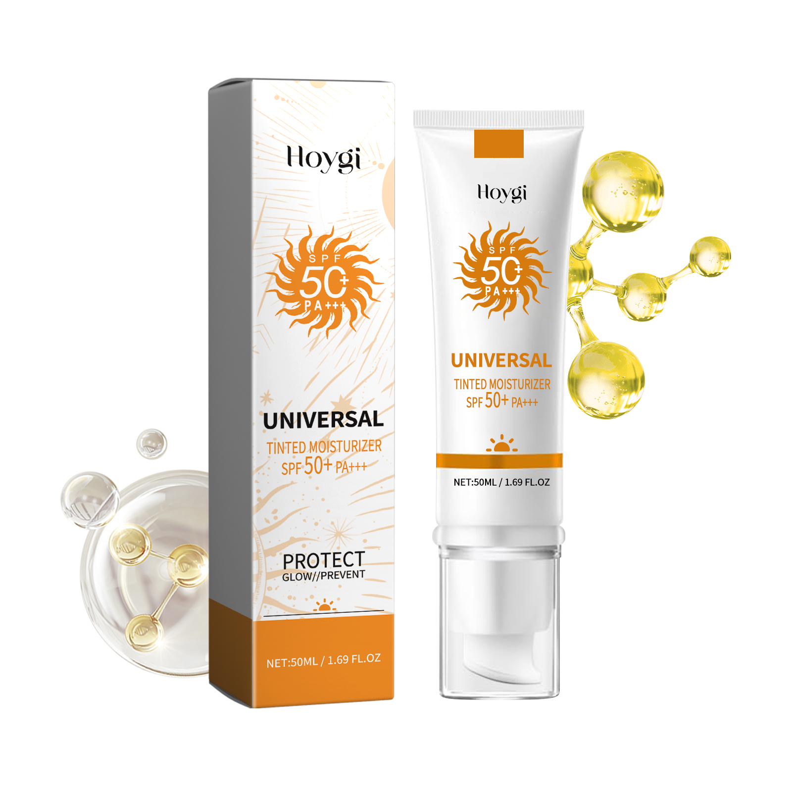 Tinted Sunscreen Foundation Cream with Oil Control Waterproof UV Protection