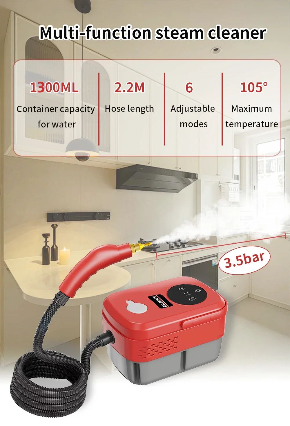 2500W Handheld Steam Cleaner