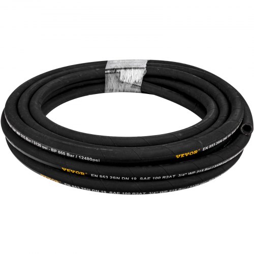 Coiled Hydraulic Hose, Rubber Hydraulic Hose 4000 PSI, Heavy-Duty Steel Wire Braid, Flexible Bulk Hydraulic Oil Hose