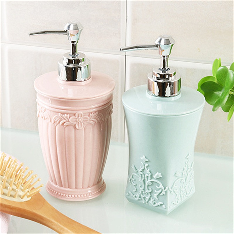 Vintage Carved Glass Soap Dispenser with Rustproof Pump for Elegant Bathroom Decor