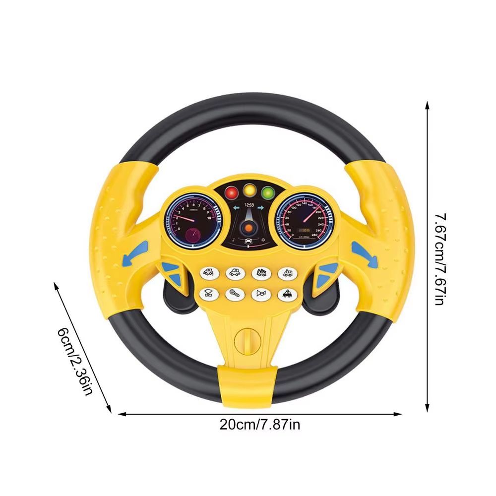 Infant Shining Simulation Steering Wheel Toy, Kids Early Education Stroller Toy with Sound Effects