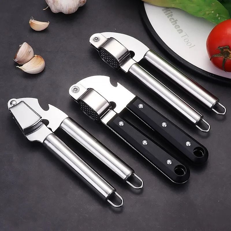 Black Stainless Steel Garlic Press – Creative Manual Kitchen Tool