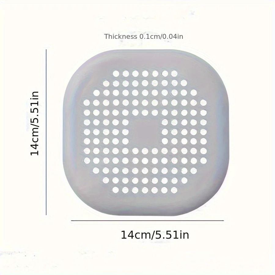 Square Silicone Drain Cover for Hair Catching and Clog Prevention in Bathroom and Kitchen