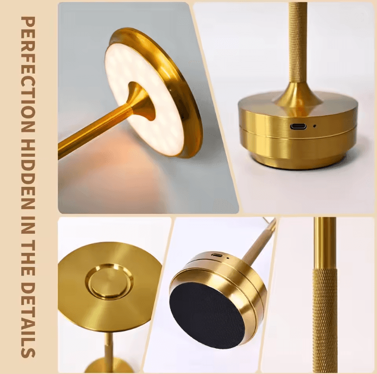 Wireless LED Desk Lamp with Touch Dimming and Rechargeable Design