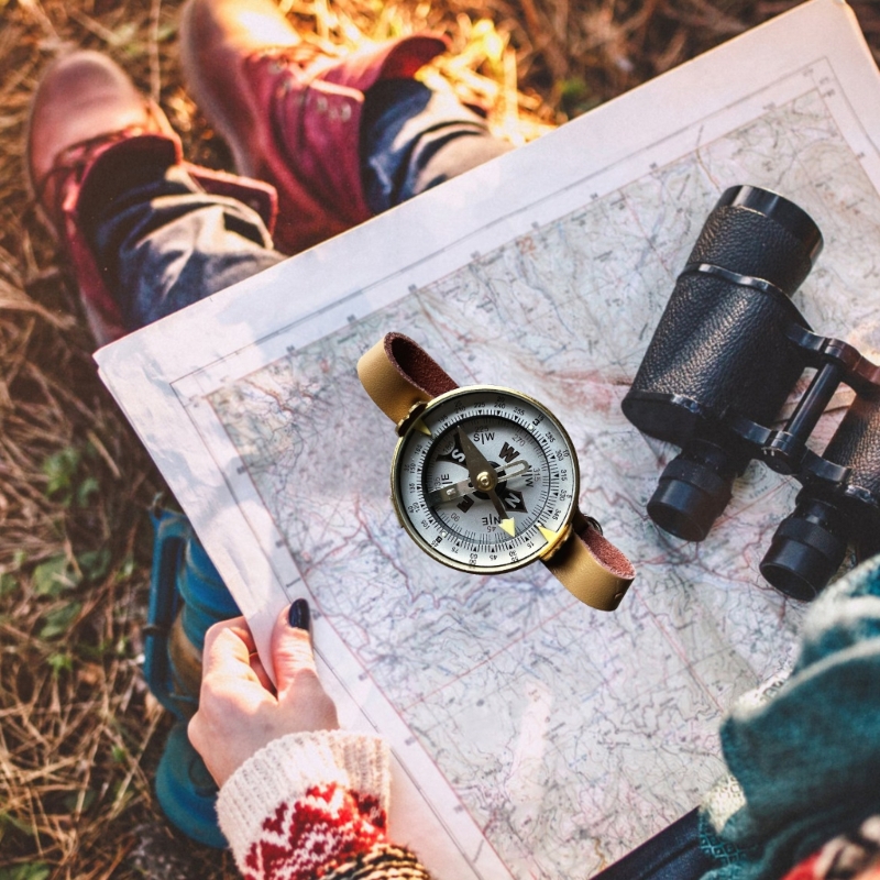 Watertight Pocket Watch Compass  Compact Navigation Tool for Camping & Hiking