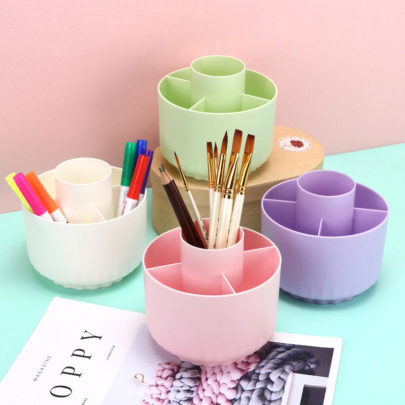 Rotating Pen Holder for Students, Large-Capacity Storage Box, Stylish Desktop Organizer