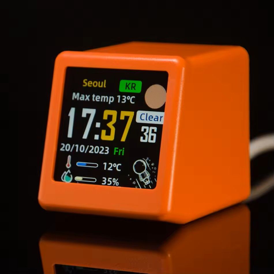 GeekMagic Ultra Smart WiFi Weather Station Bed Clock with Photo Display and GIF Animation