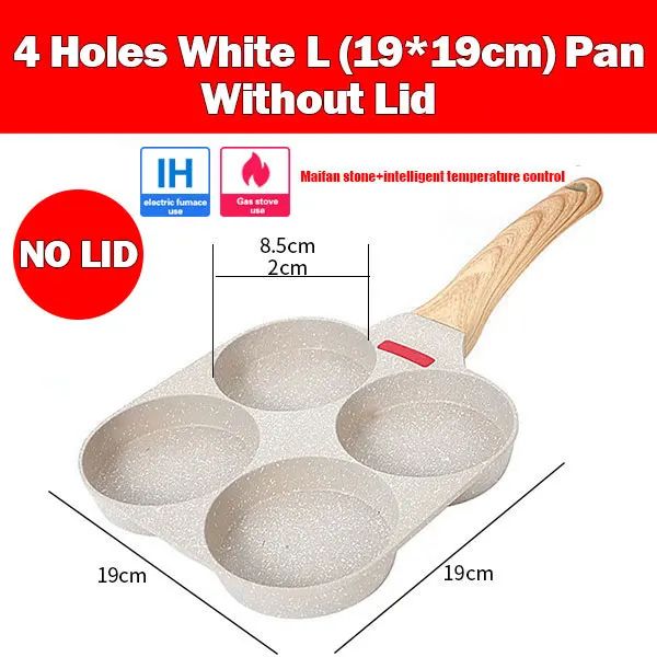 4-Cup Nonstick Omelet Egg Frying Pan with Lid – Thickened Breakfast Pancake Skillet