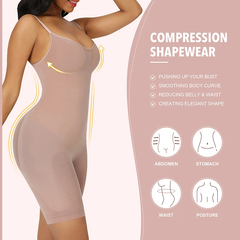Women Bodysuit Shapewear Tummy Control Full Body Shaper Slimming Sheath Butt Lifter Push Up Thigh Slimmer Abdomen Shaper