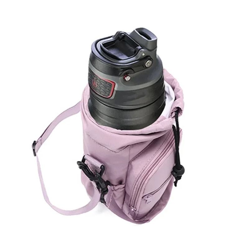 Insulated Water Bottle Carrier with Phone Pocket and Adjustable Strap