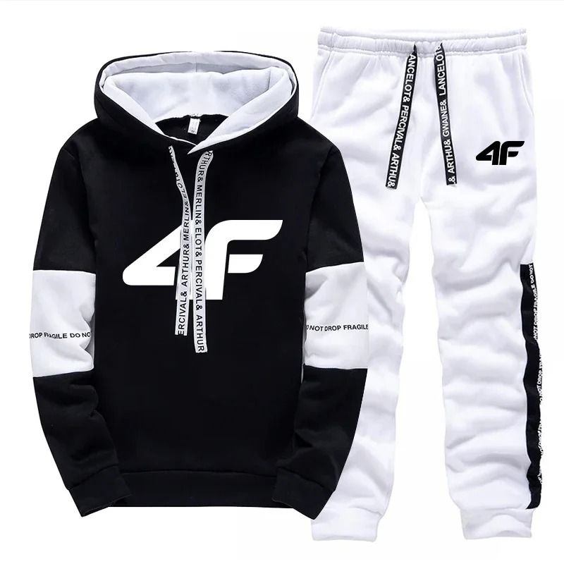 Mens Hooded Tracksuit Set for Casual Jogging and Daily Comfort