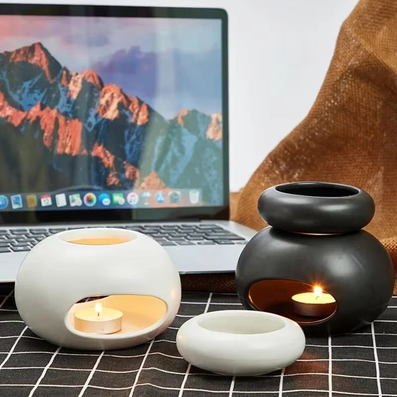 3-in-1 Candle Wax Melt Warmer Essential Oil Aromatherapy Burner Lamp with Candle Holder