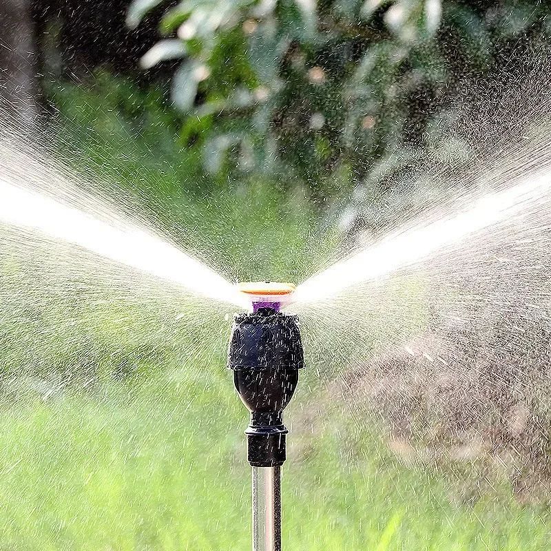Premium 360° Automatic Rotating Tripod Garden Sprinkler Stand - Stainless Steel Irrigation & Lawn Watering Tool