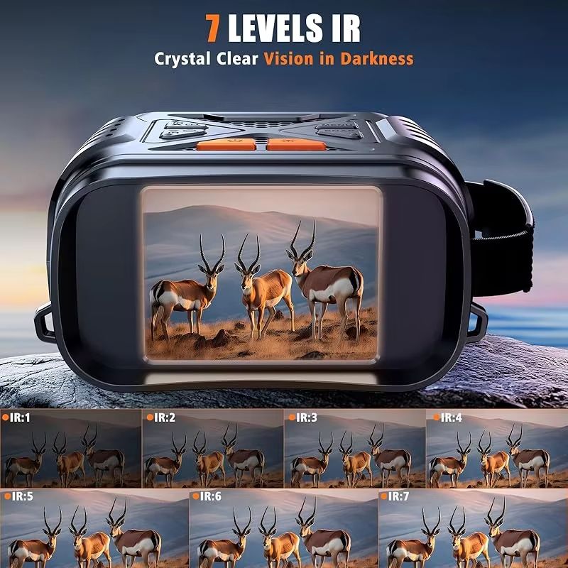 1080P Infrared Night Vision Binoculars with 10x Zoom and 800m Range – Large Screen Digital Goggles for Camping & Outdoor