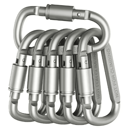 4–6PCS Aluminum Carabiner Keychain Clips Tactical EDC Camping Hooks