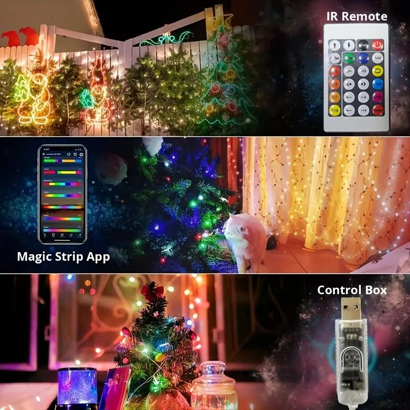 WS2812B RGB Bluetooth LED Strip Lights Smart Dreamcolor Fairy Lights