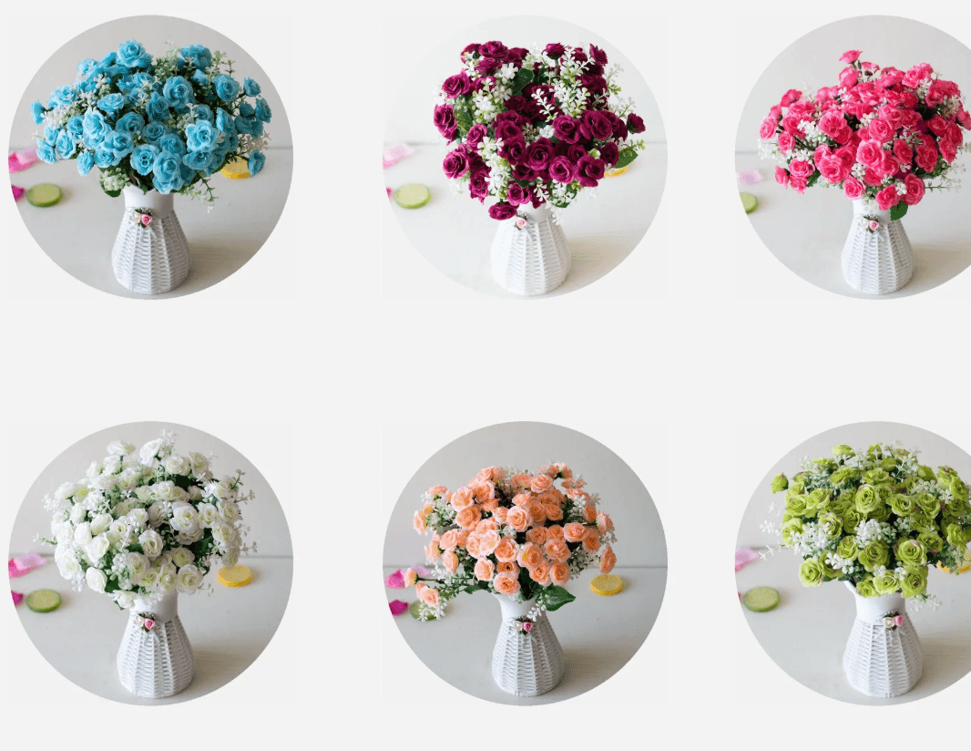 Realistic 15-Head Artificial Rose Bouquet – Elegant Faux Flowers for Home & Events