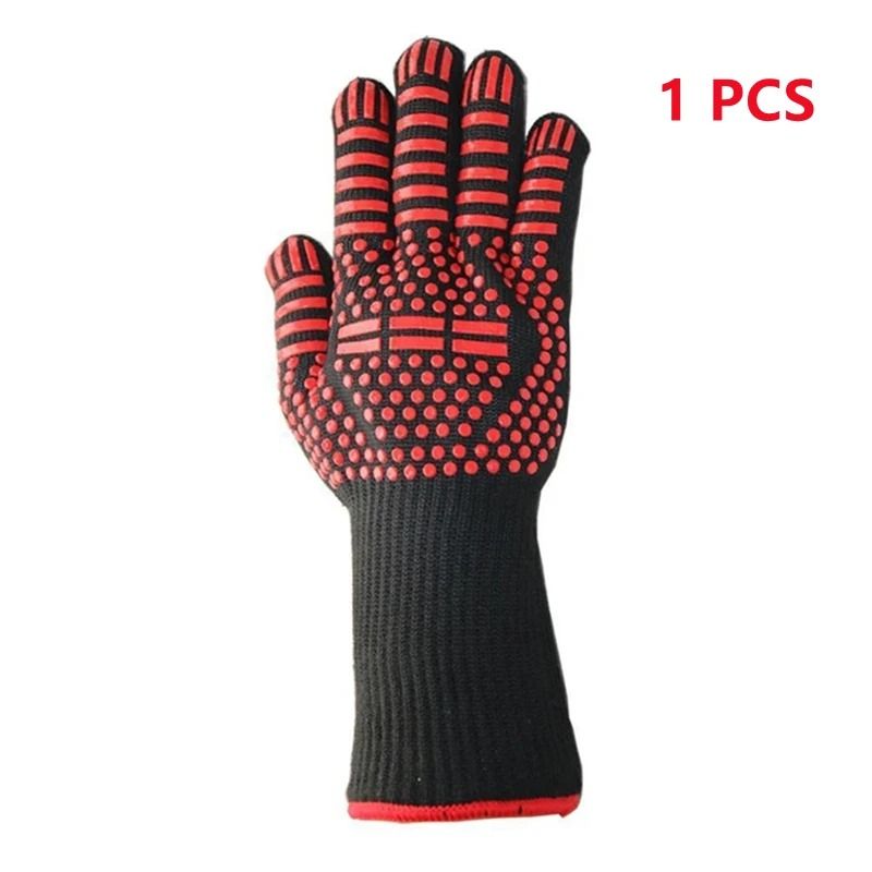 BBQ Gloves 1472F Extreme Heat Resistant Grilling Gloves Silicone Non-Slip Oven Mitts