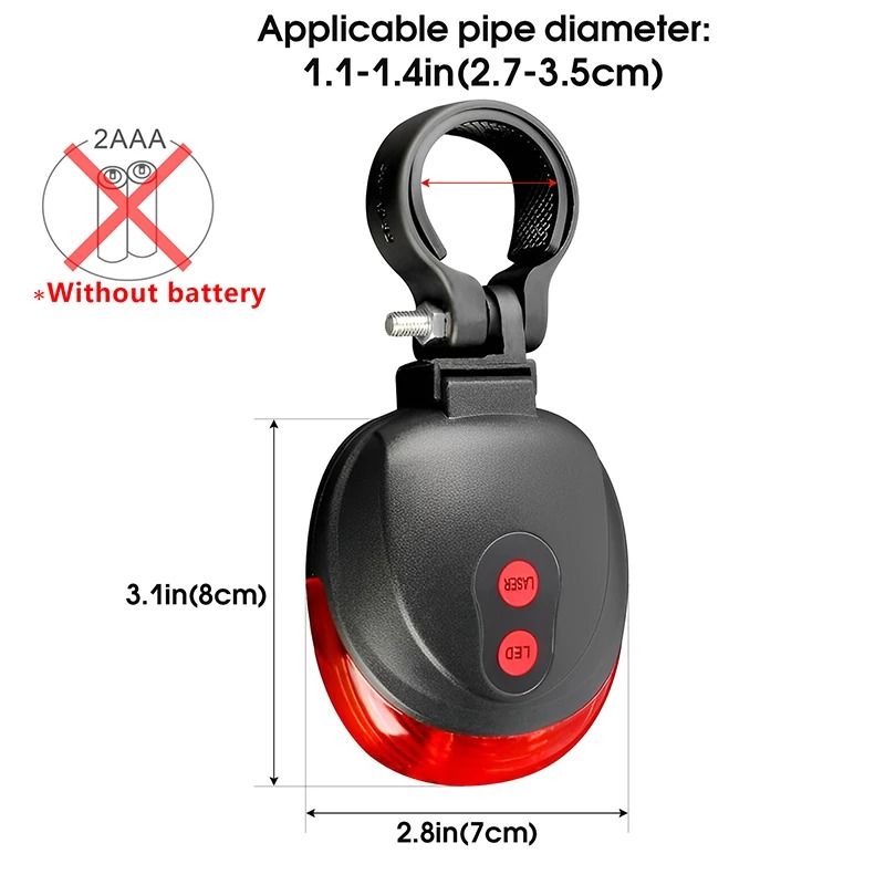 Bike LED Tail Light Laser Waterproof Bicycle Safety Warning Rear Light