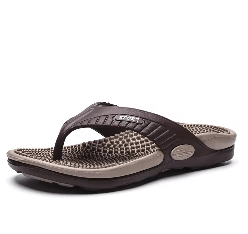 Mens Massage Flip Flops Breathable Summer Beach Sandals with Anti Slip Sole