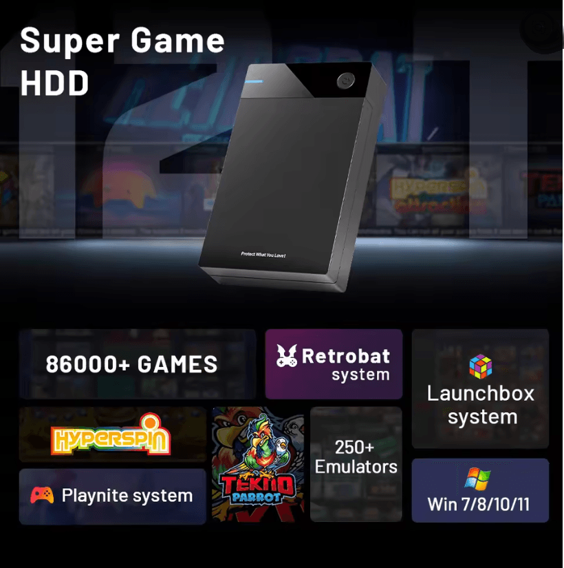 12TB Retro Super Console Hyperspin Launchbox Playnite with 86000 Games
