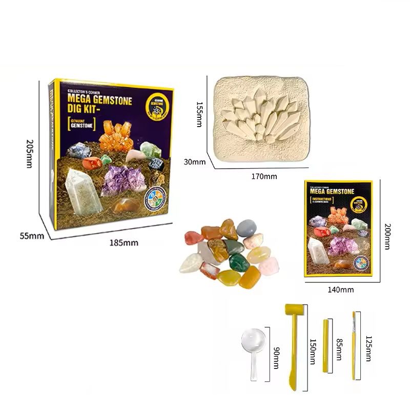 Dig & Discover Crystal Mining Kit – Gemstone Dig Toy Educational Science Set for Kids