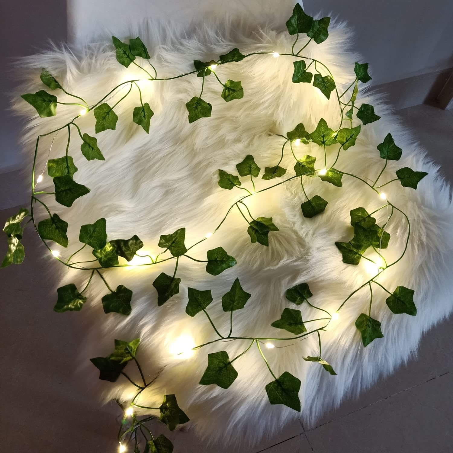 Flower Green Leaf String Lights, Artificial Ivy Vine Fairy Light for Wedding Party and Christmas Decoration